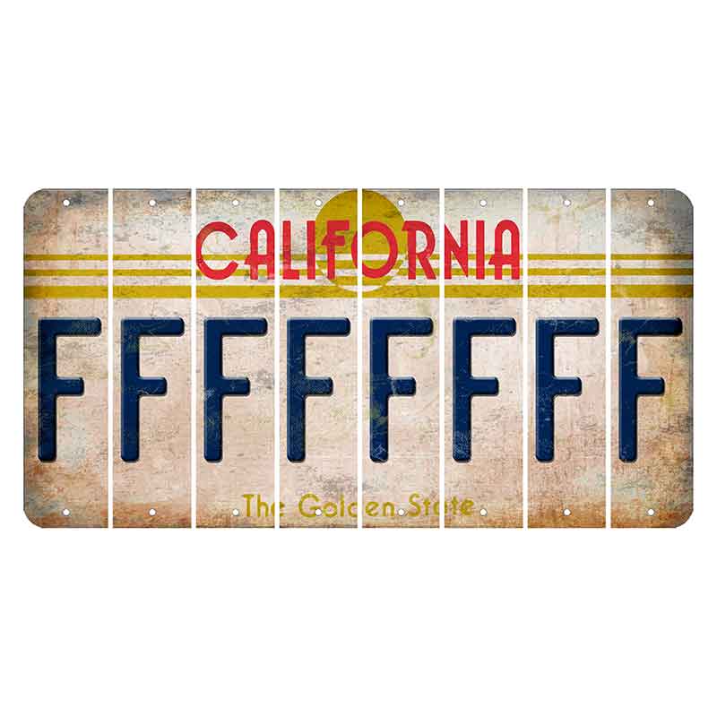 California The Golden State Cut License Plate Strips (Set of 8)