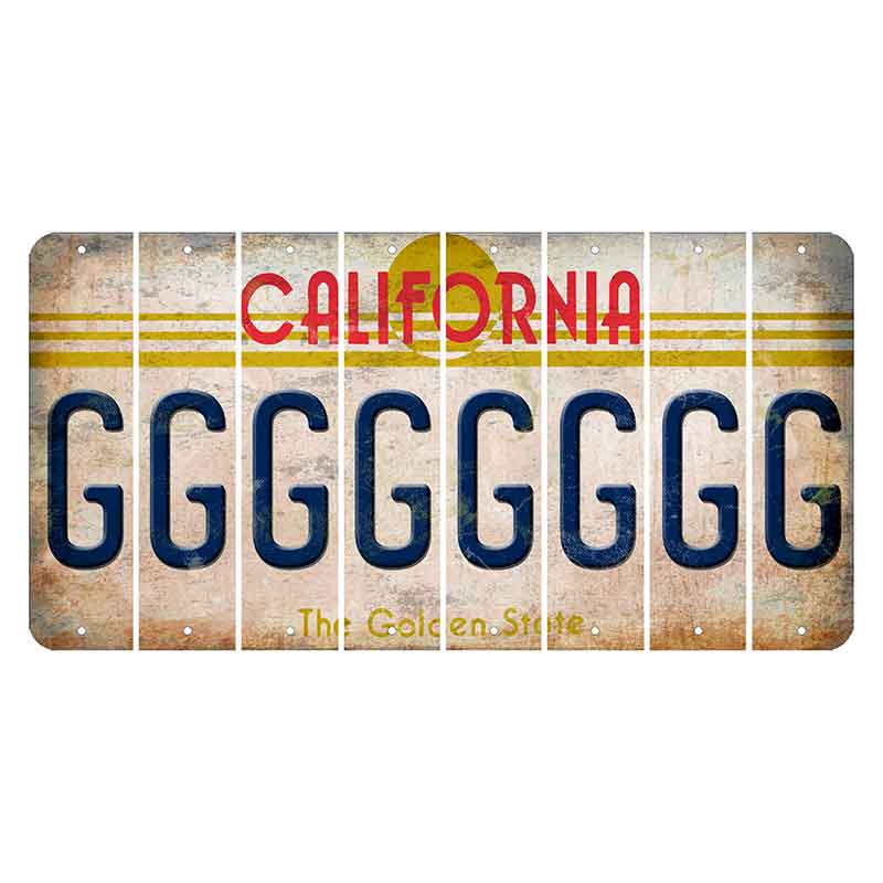 California The Golden State Cut License Plate Strips (Set of 8)