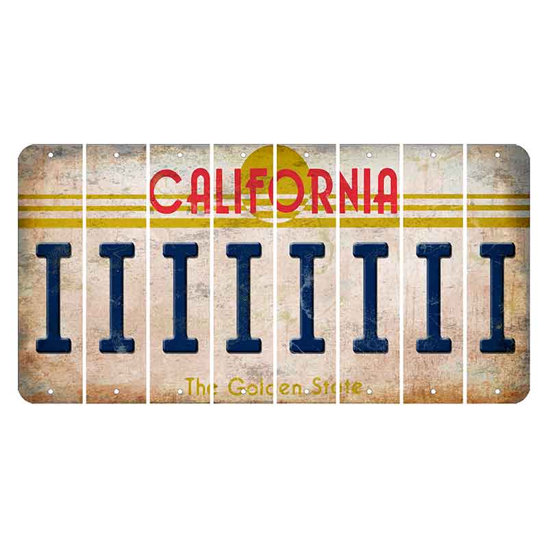 California The Golden State Cut License Plate Strips (Set of 8) I