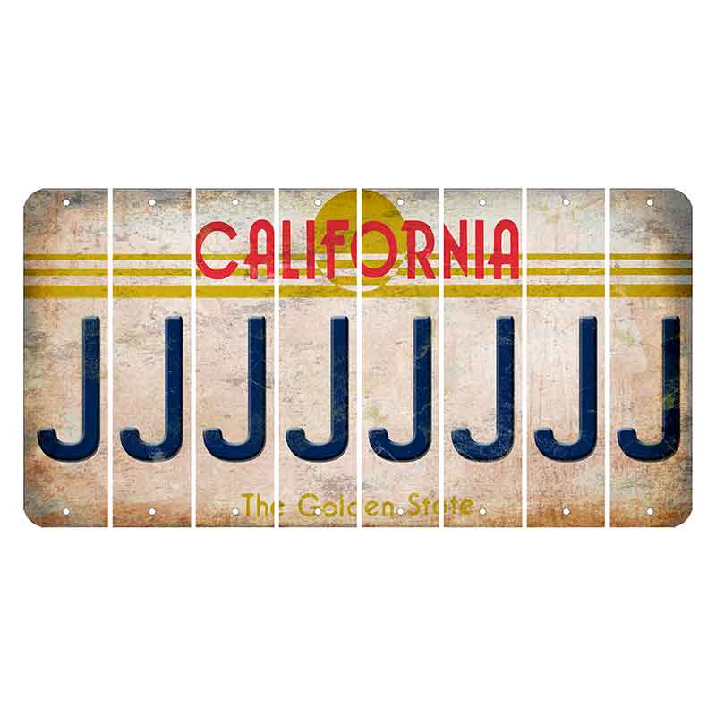 California The Golden State Cut License Plate Strips (Set of 8)