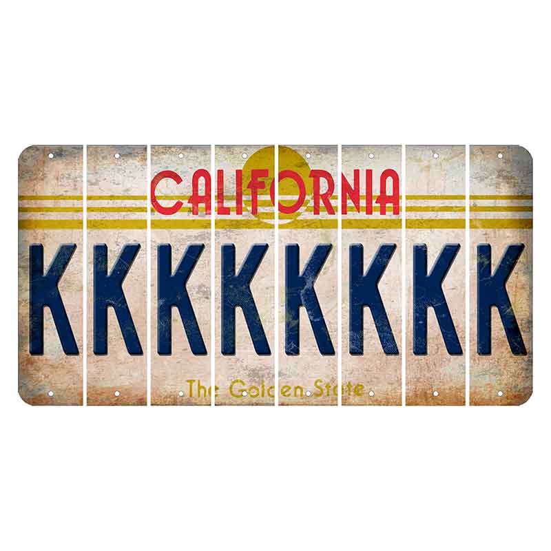 California The Golden State Cut License Plate Strips (Set of 8)