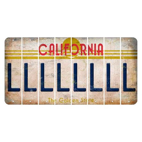 California The Golden State Cut License Plate Strips (Set of 8)