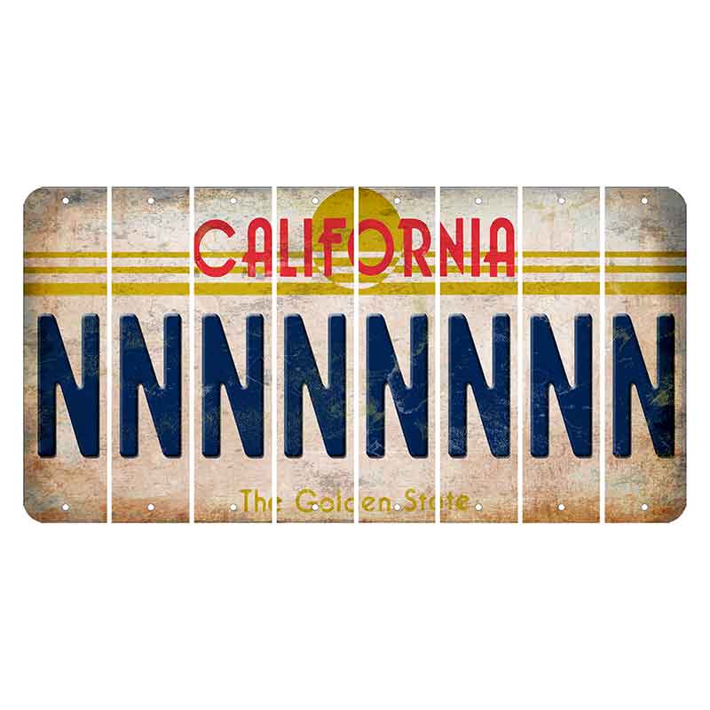 California The Golden State Cut License Plate Strips (Set of 8)