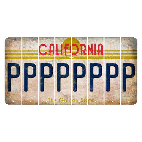 California The Golden State Cut License Plate Strips (Set of 8)