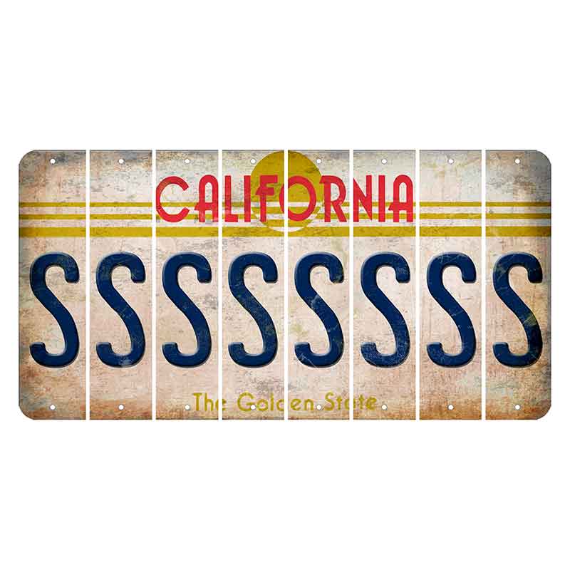 California The Golden State Cut License Plate Strips (Set of 8)