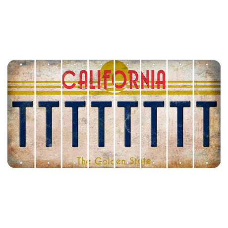 California The Golden State Cut License Plate Strips (Set of 8)