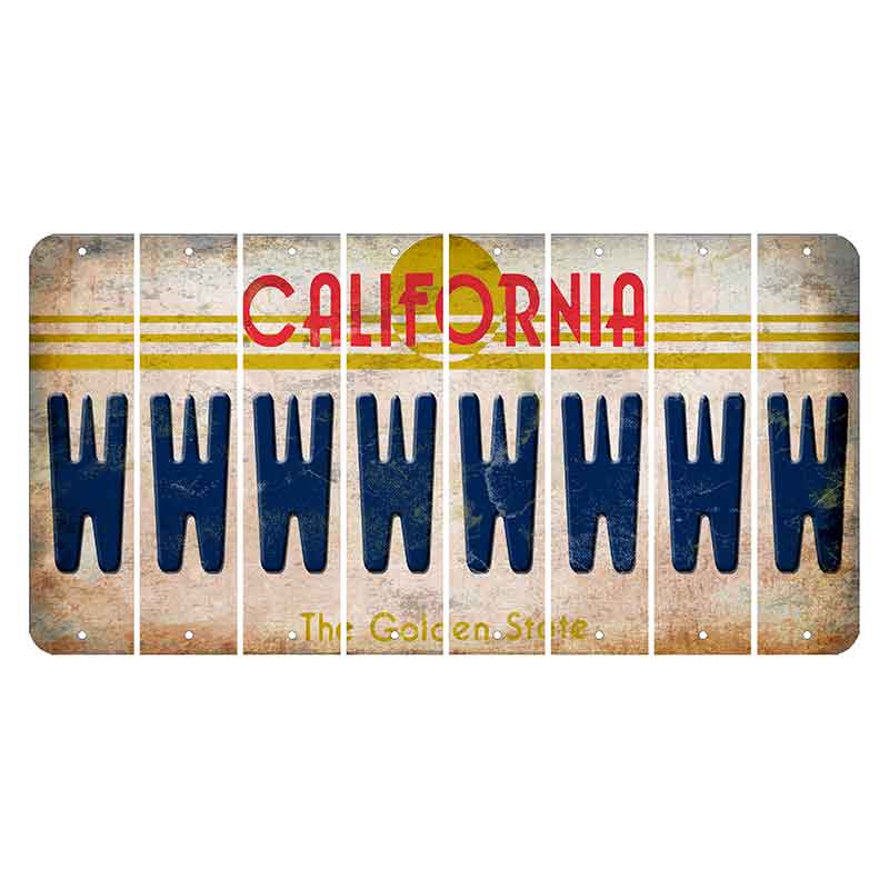 California The Golden State Cut License Plate Strips (Set of 8)