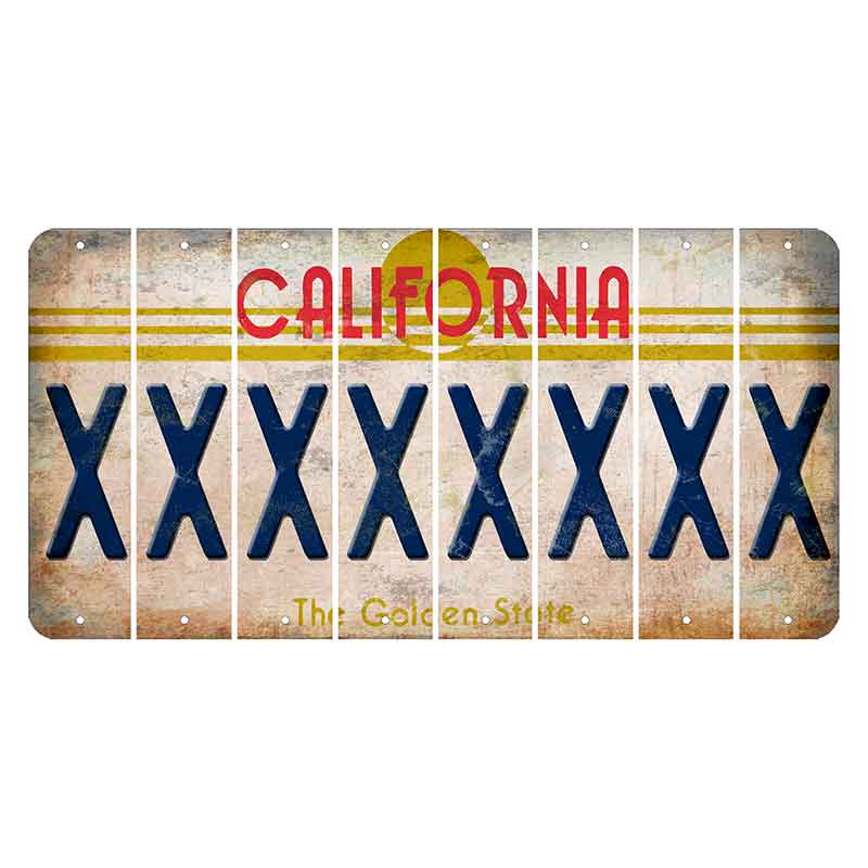 California The Golden State Cut License Plate Strips (Set of 8) X