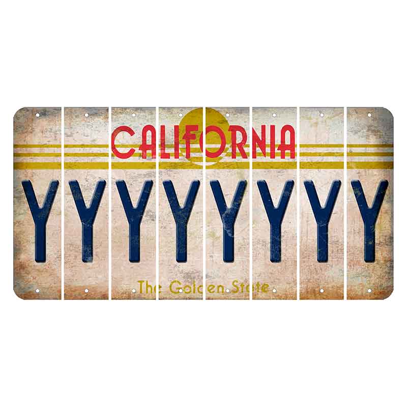 California The Golden State Cut License Plate Strips (Set of 8)