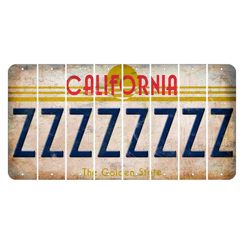 California The Golden State Cut License Plate Strips (Set of 8)