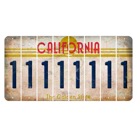 California The Golden State Cut License Plate Strips (Set of 8)