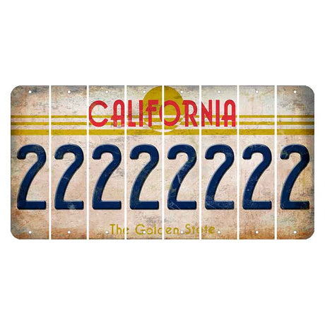 California The Golden State Cut License Plate Strips (Set of 8)