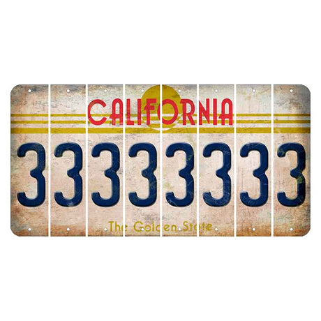 California The Golden State Cut License Plate Strips (Set of 8)