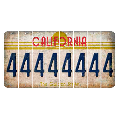 California The Golden State Cut License Plate Strips (Set of 8)