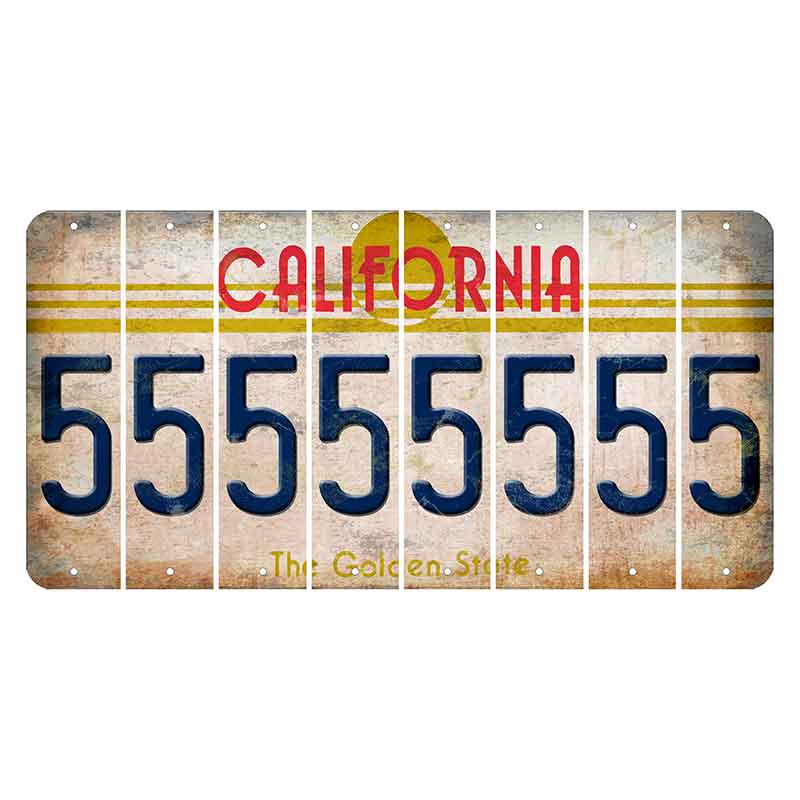 California The Golden State Cut License Plate Strips (Set of 8)