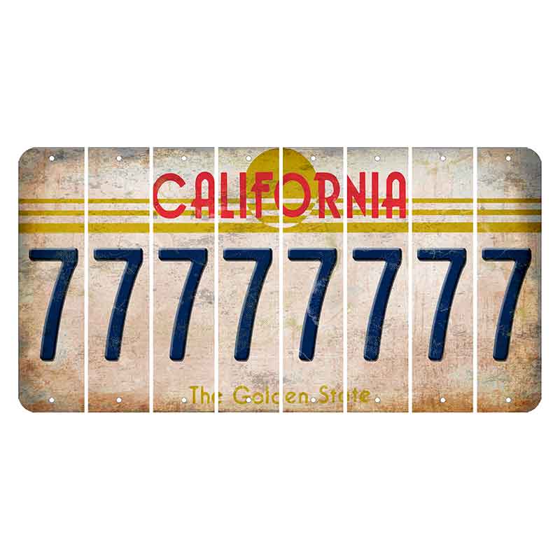 California The Golden State Cut License Plate Strips (Set of 8)