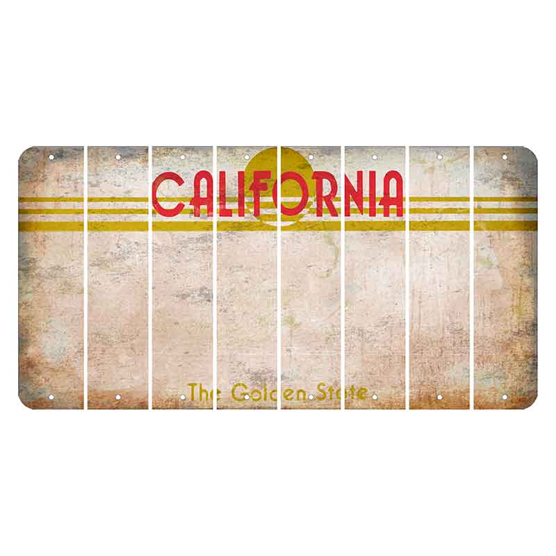 California The Golden State Cut License Plate Strips (Set of 8)