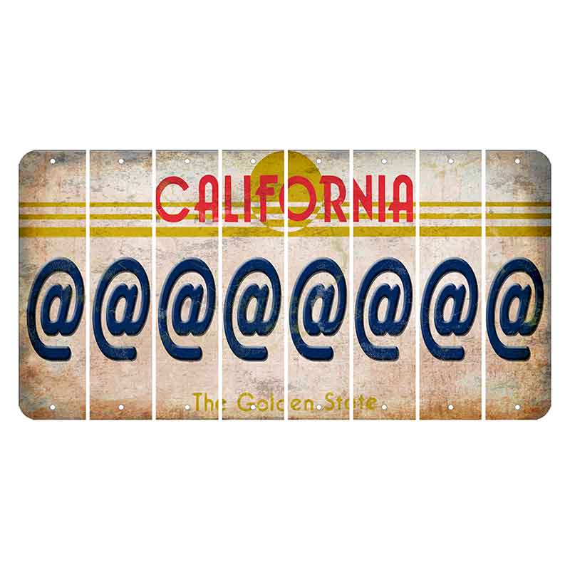 California The Golden State Cut License Plate Strips (Set of 8) At Sign