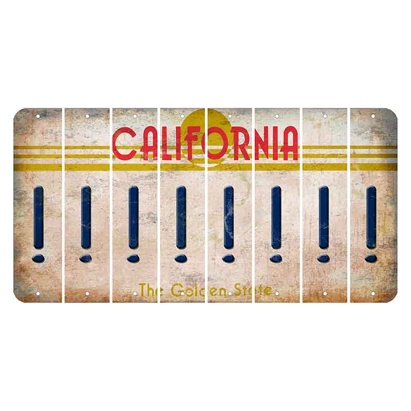 California The Golden State Cut License Plate Strips (Set of 8)