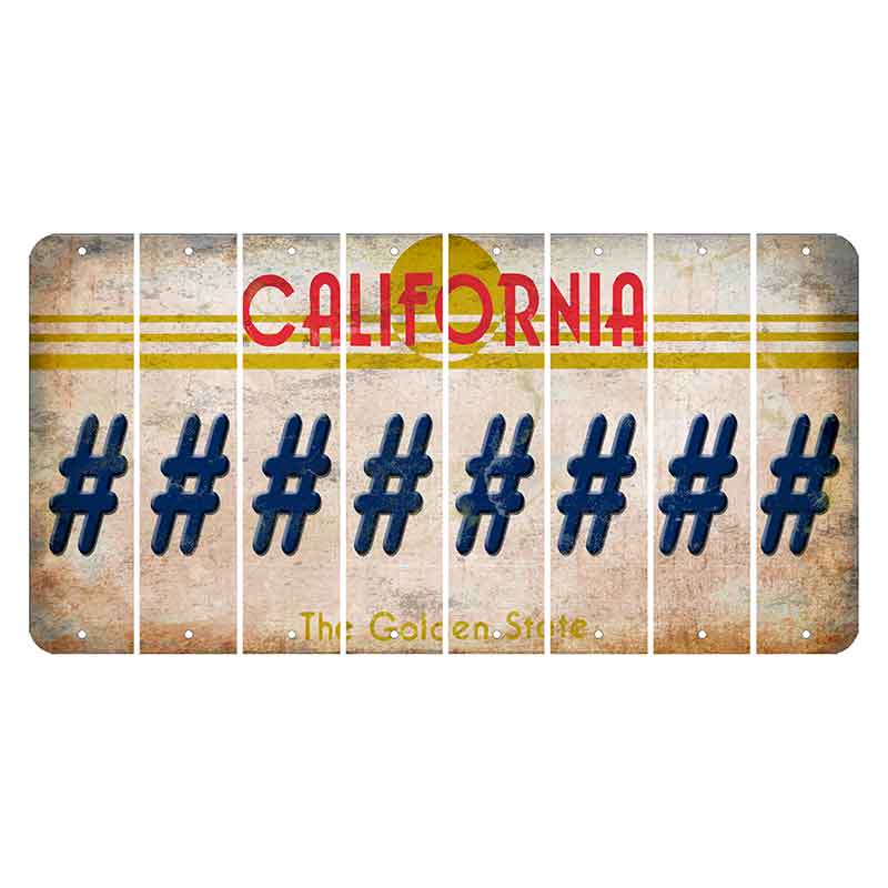 California The Golden State Cut License Plate Strips (Set of 8)