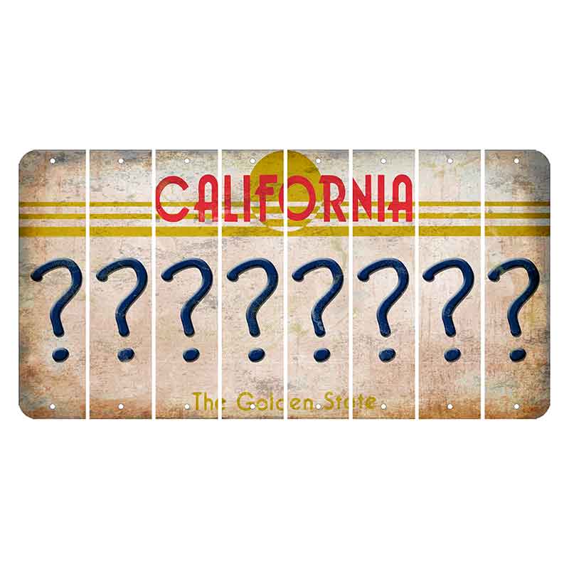 California The Golden State Cut License Plate Strips (Set of 8)