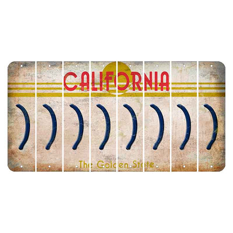 California The Golden State Cut License Plate Strips (Set of 8)