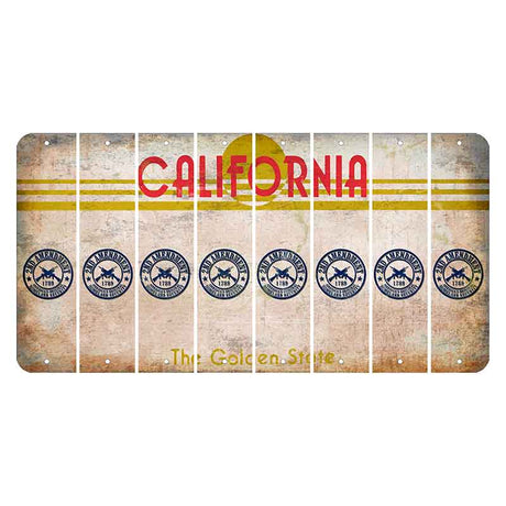 California The Golden State Cut License Plate Strips (Set of 8)