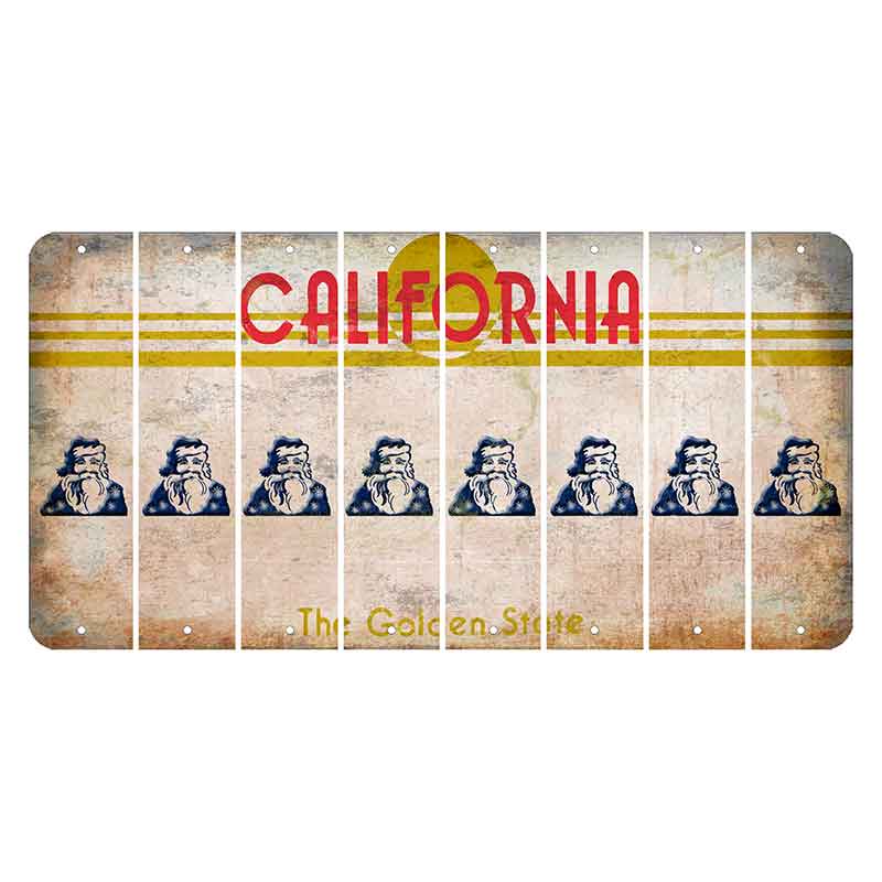 California The Golden State Cut License Plate Strips (Set of 8) Santa Claus