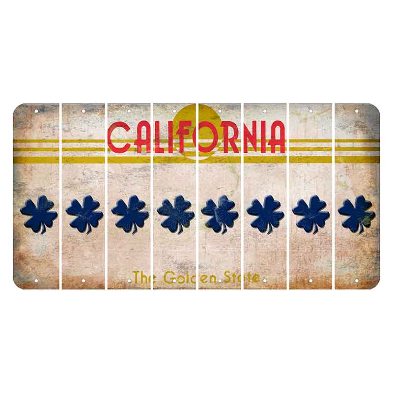 California The Golden State Cut License Plate Strips (Set of 8)