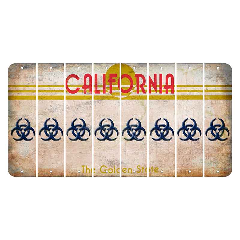 California The Golden State Cut License Plate Strips (Set of 8) Radioactive