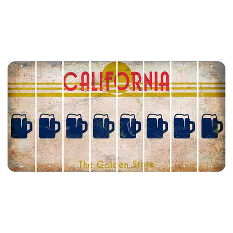 California The Golden State Cut License Plate Strips (Set of 8)