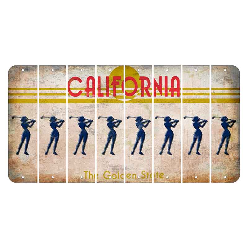 California The Golden State Cut License Plate Strips (Set of 8)