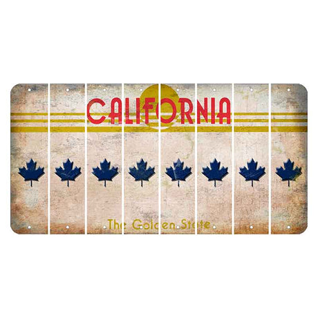 California The Golden State Cut License Plate Strips (Set of 8)