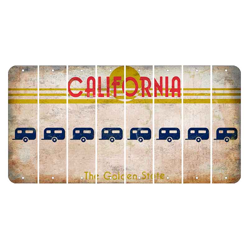 California The Golden State Cut License Plate Strips (Set of 8) Trailer