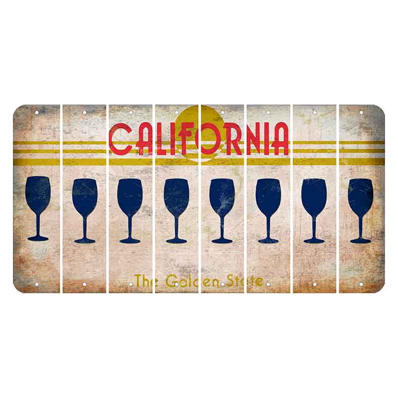 California The Golden State Cut License Plate Strips (Set of 8)