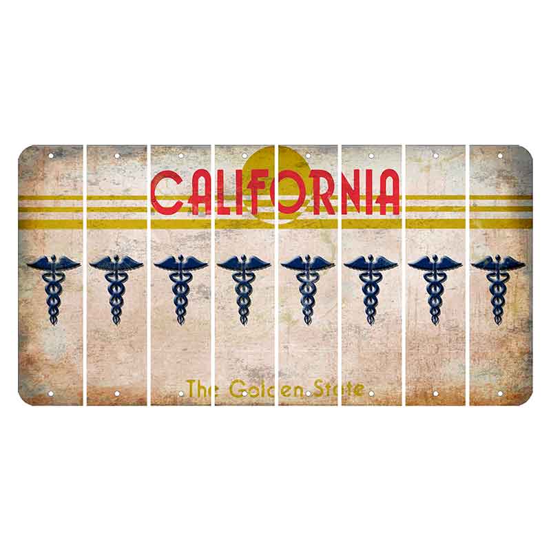 California The Golden State Cut License Plate Strips (Set of 8)