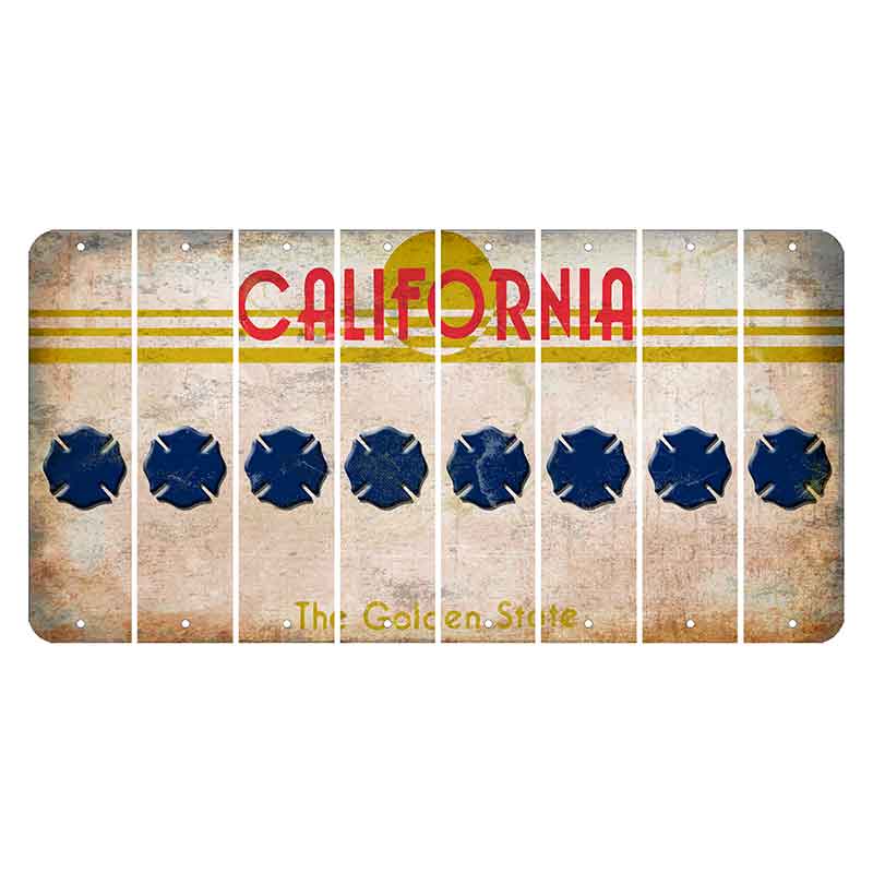 California The Golden State Cut License Plate Strips (Set of 8)