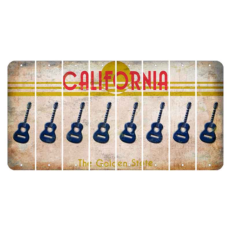 California The Golden State Cut License Plate Strips (Set of 8)