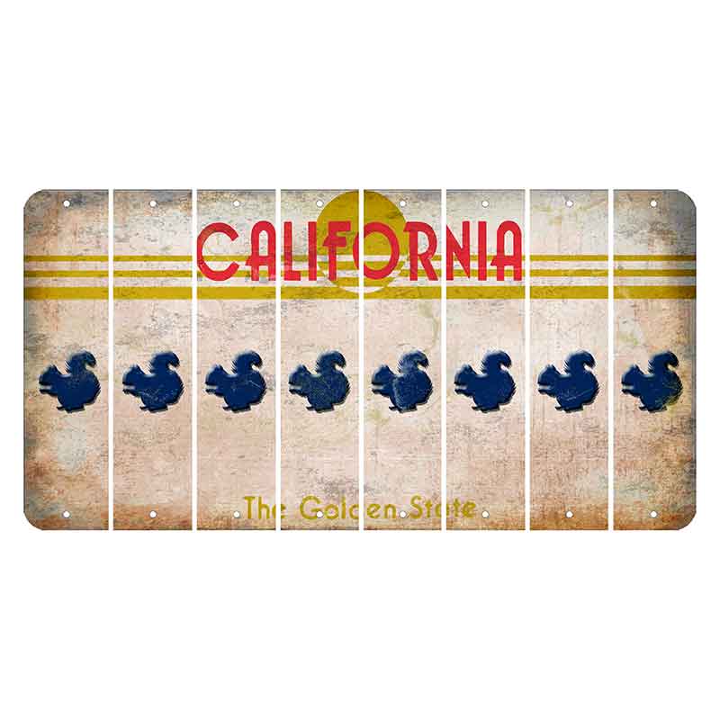 California The Golden State Cut License Plate Strips (Set of 8) Squirrel