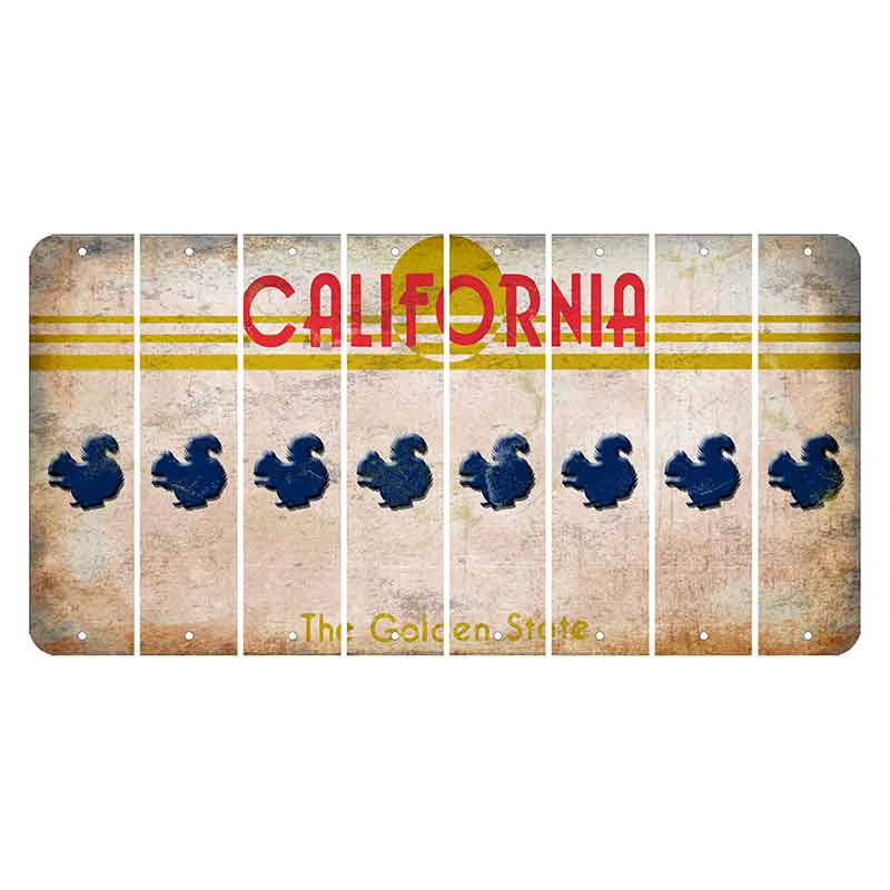 California The Golden State Cut License Plate Strips (Set of 8)