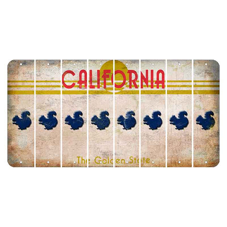 California The Golden State Cut License Plate Strips (Set of 8)