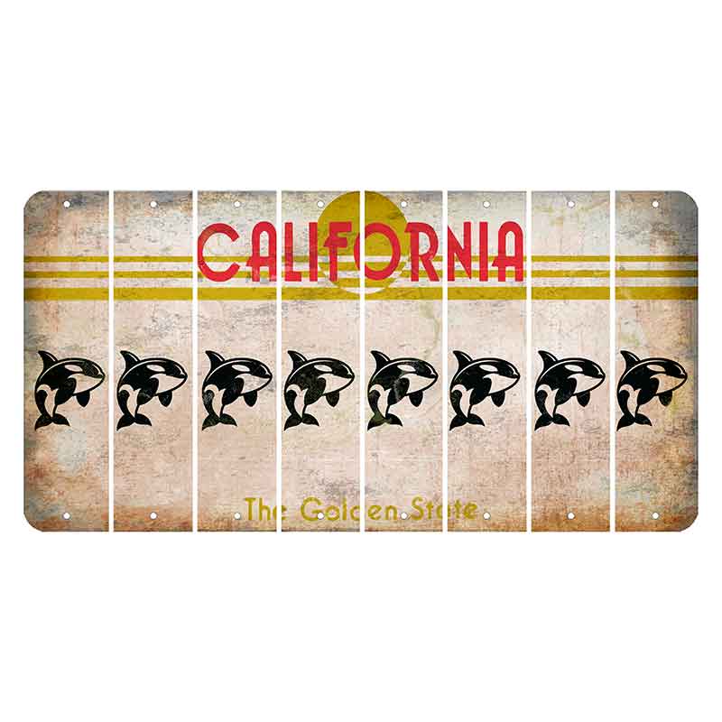 California The Golden State Cut License Plate Strips (Set of 8)