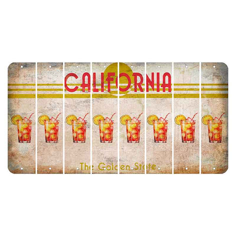 California The Golden State Cut License Plate Strips (Set of 8)