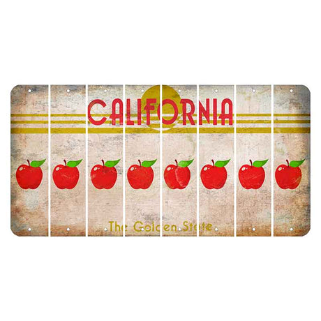 California The Golden State Cut License Plate Strips (Set of 8)