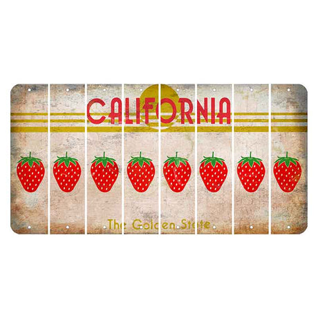 California The Golden State Cut License Plate Strips (Set of 8)