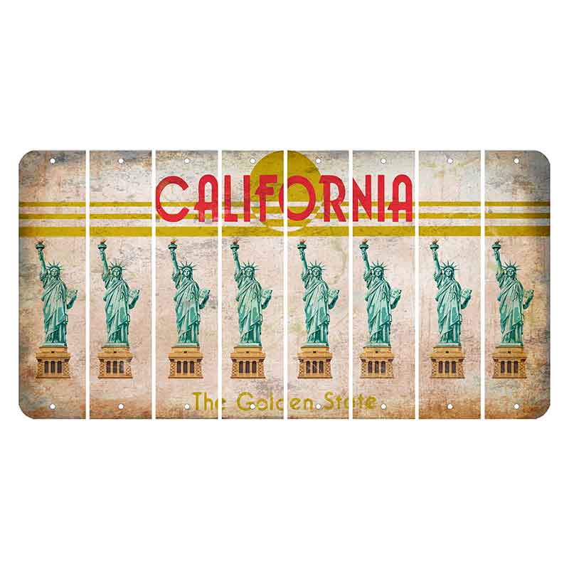 California The Golden State Cut License Plate Strips (Set of 8)