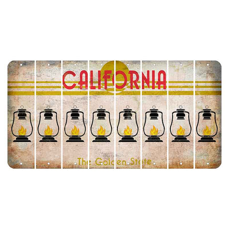 California The Golden State Cut License Plate Strips (Set of 8)