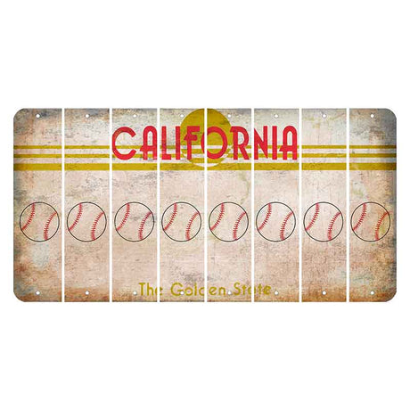 California The Golden State Cut License Plate Strips (Set of 8)