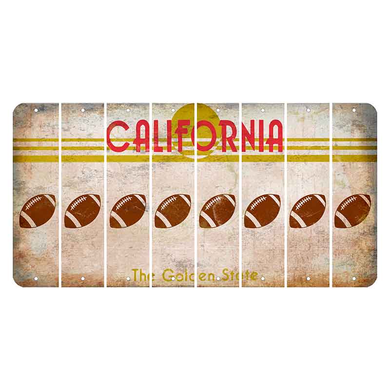 California The Golden State Cut License Plate Strips (Set of 8) Football