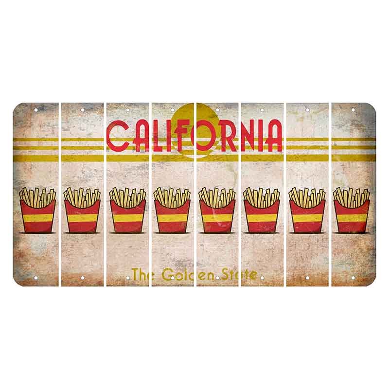 California The Golden State Cut License Plate Strips (Set of 8)